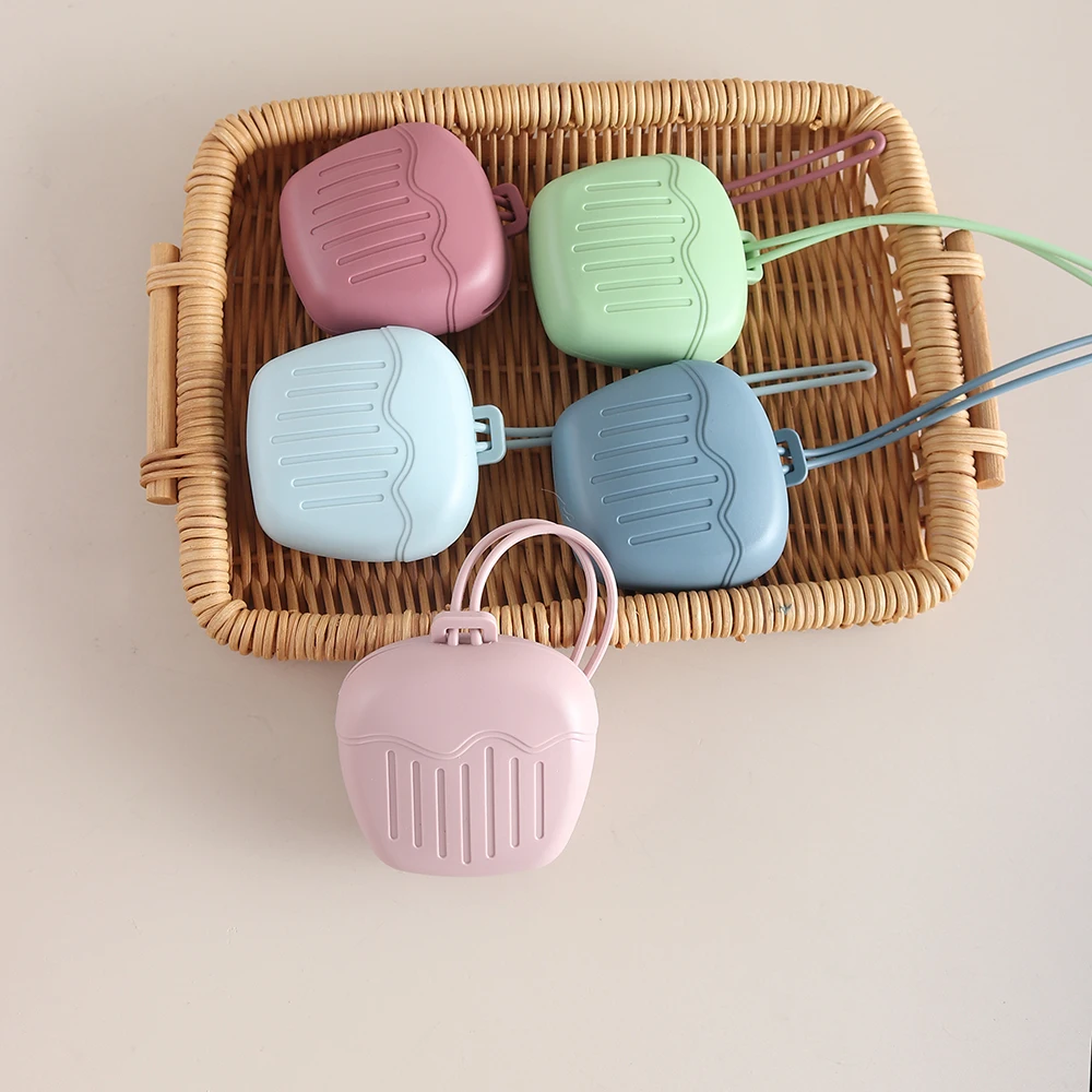 Saco de armazenamento de mamilo em forma de sorvete caso silicone grau alimentício macio chupeta saco bpa livre bebê essencial presente da criança