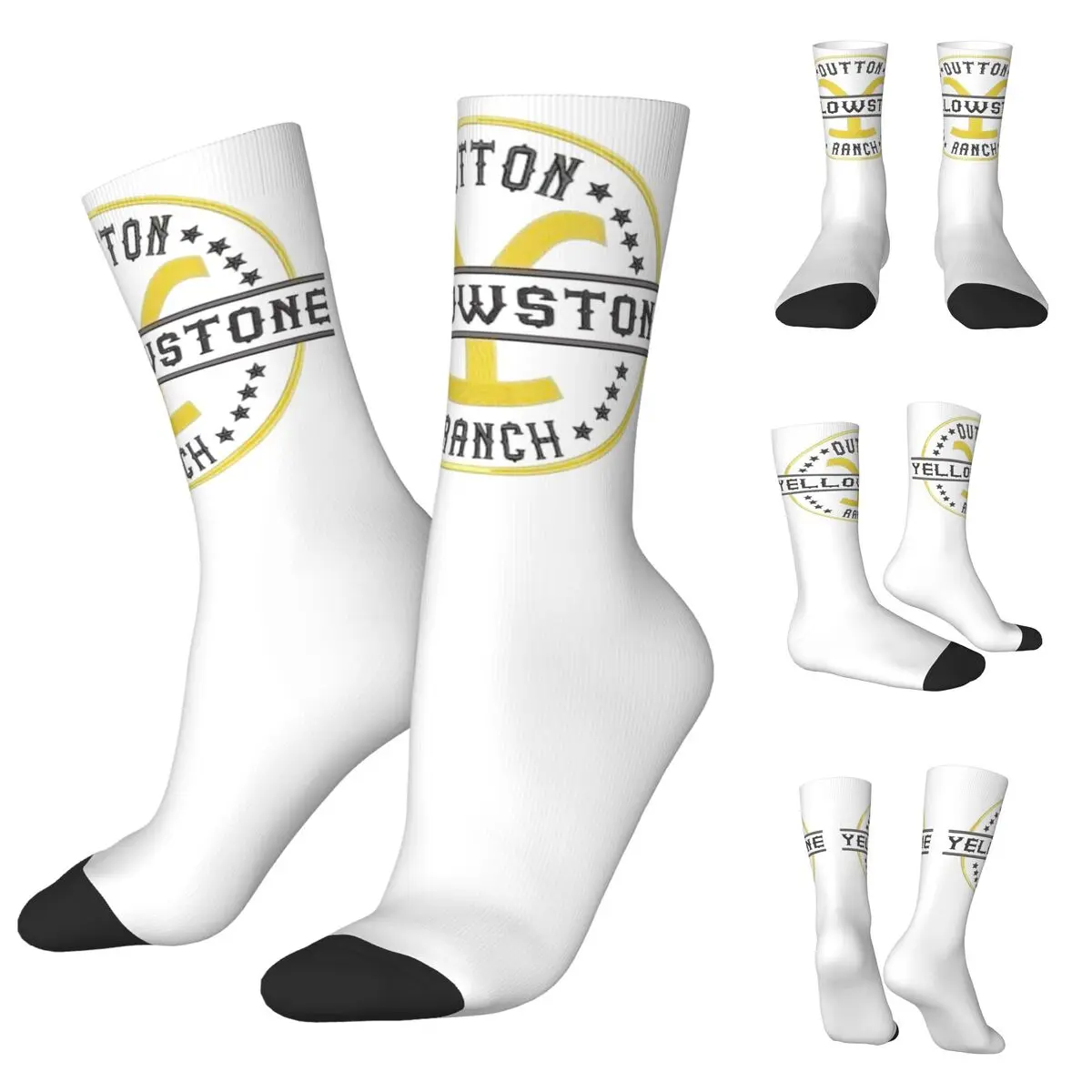 Cowboy Et De Yellowstone Dutton Ranch Unisex Socks,Windproof 3D Print Happy Socks Street Style Crazy Sock