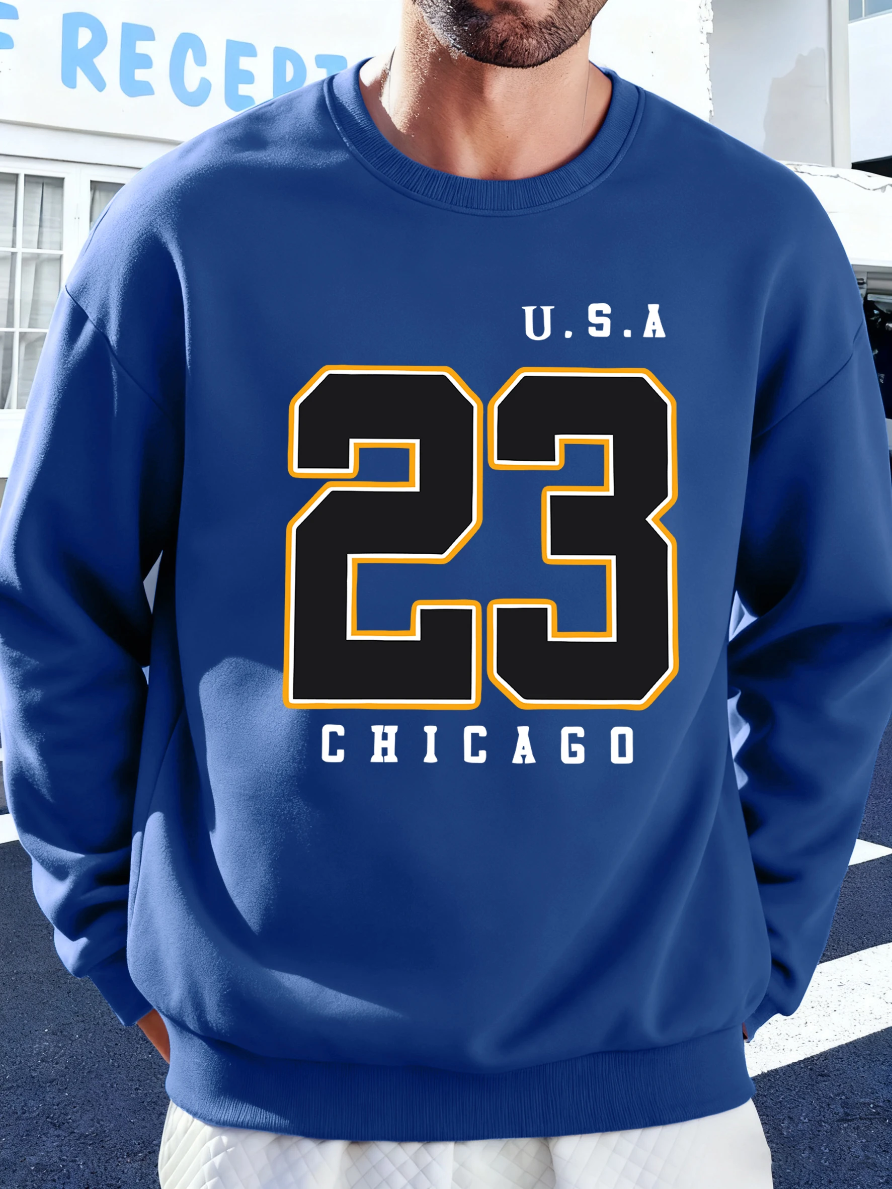 USA Chicago Nummer 23. Aufdruck Unisex Fleece Sweatshirt Basics Sportbekleidung Bequeme Sportpullover Street Soft Hoodie Herren