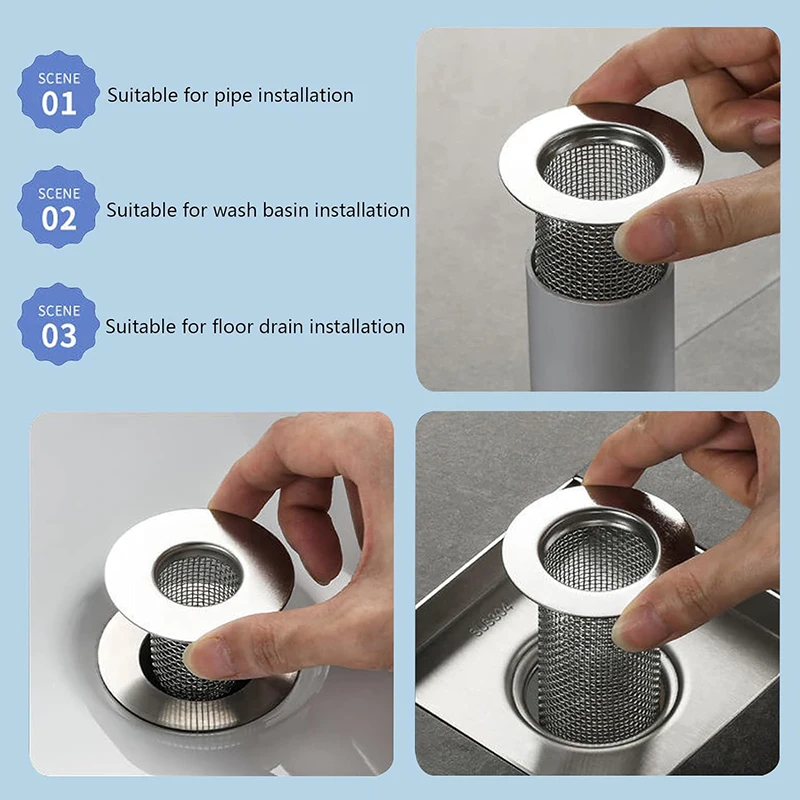 Filtre de Vidange de Sol en Acier Inoxydable, Attrape-Cheveux, Douche, SZelKitchen