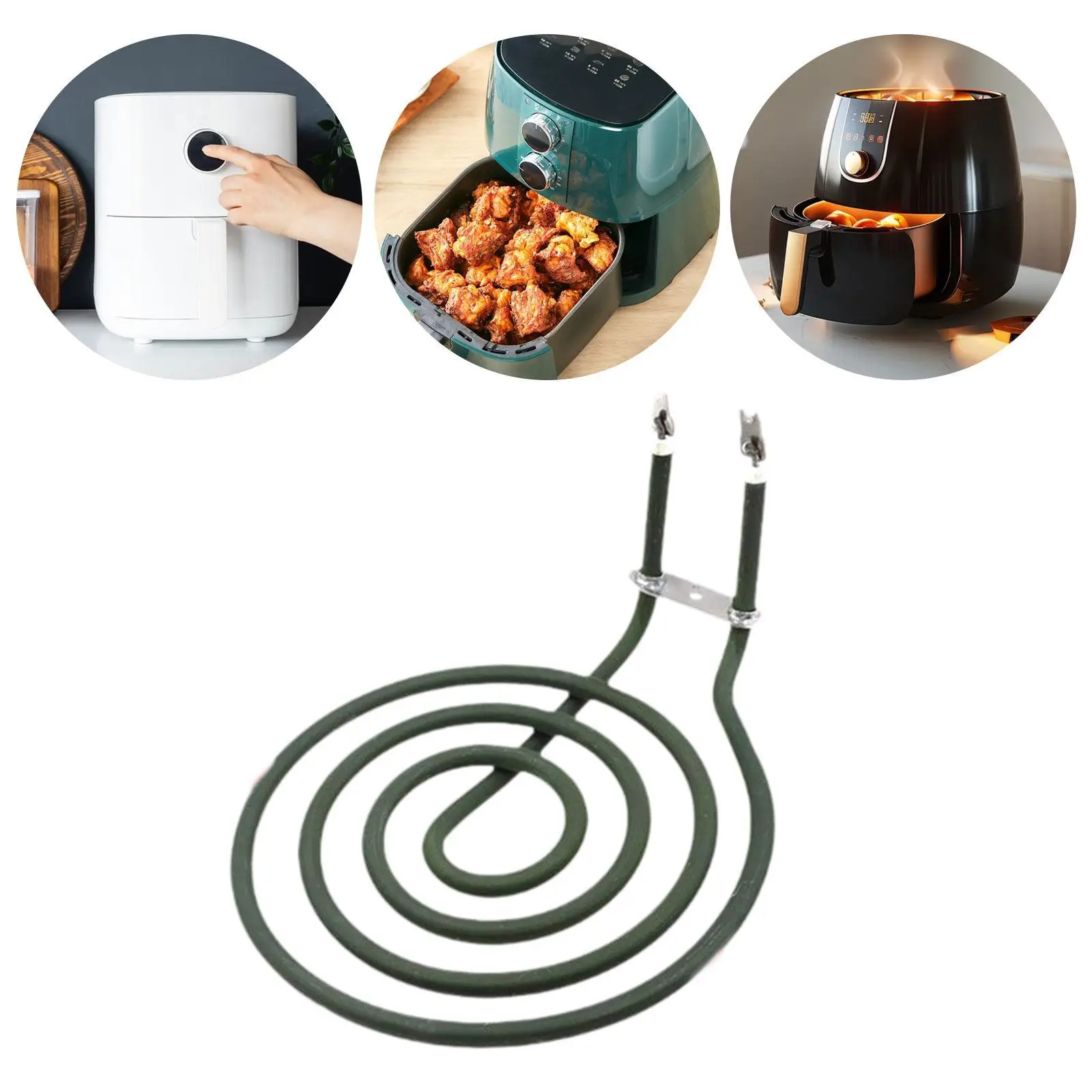 

Air Fryer Electric Heating Tube Metal Durable Concentric Circle Design Universal Accessory for Halogen Oven Repairs