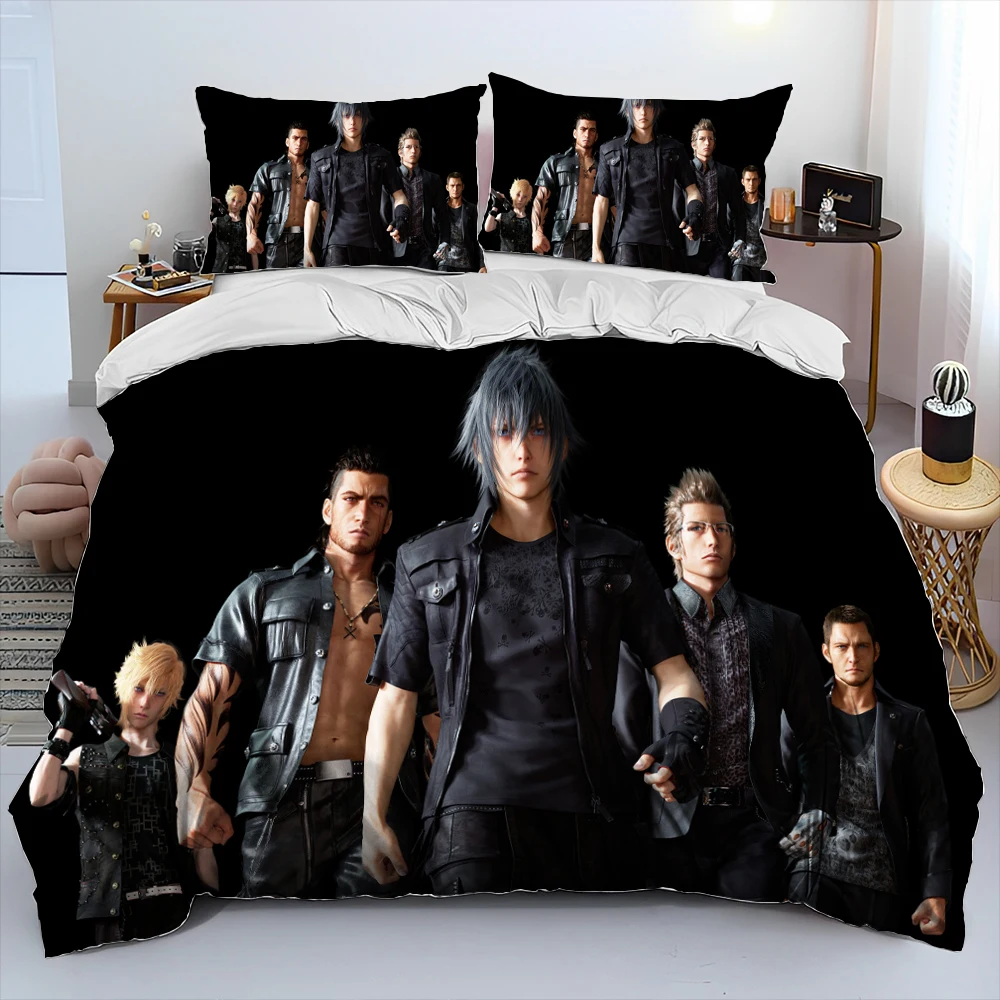 

Final Fantasy Series Games Cartoon Comforter Bedding Set,Duvet Cover Bed Set Quilt Cover Pillowcase,king Queen Size Bedding Set