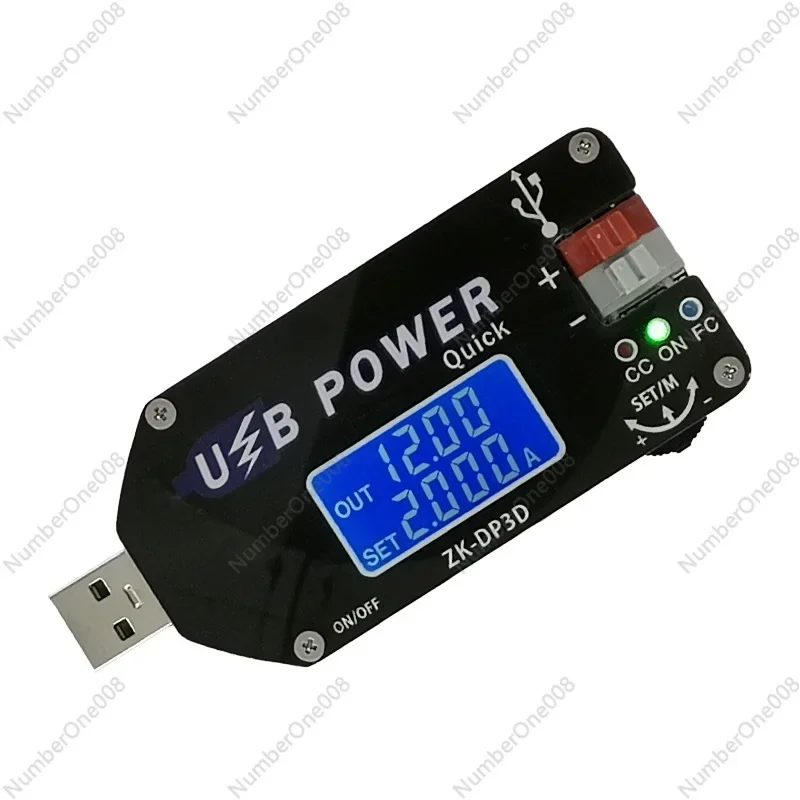 DP3D Digital Controlled USB Adjustable Voltage Regulator Power Module CC CV 15W Mobile Boost Cable Fan Speed Controller