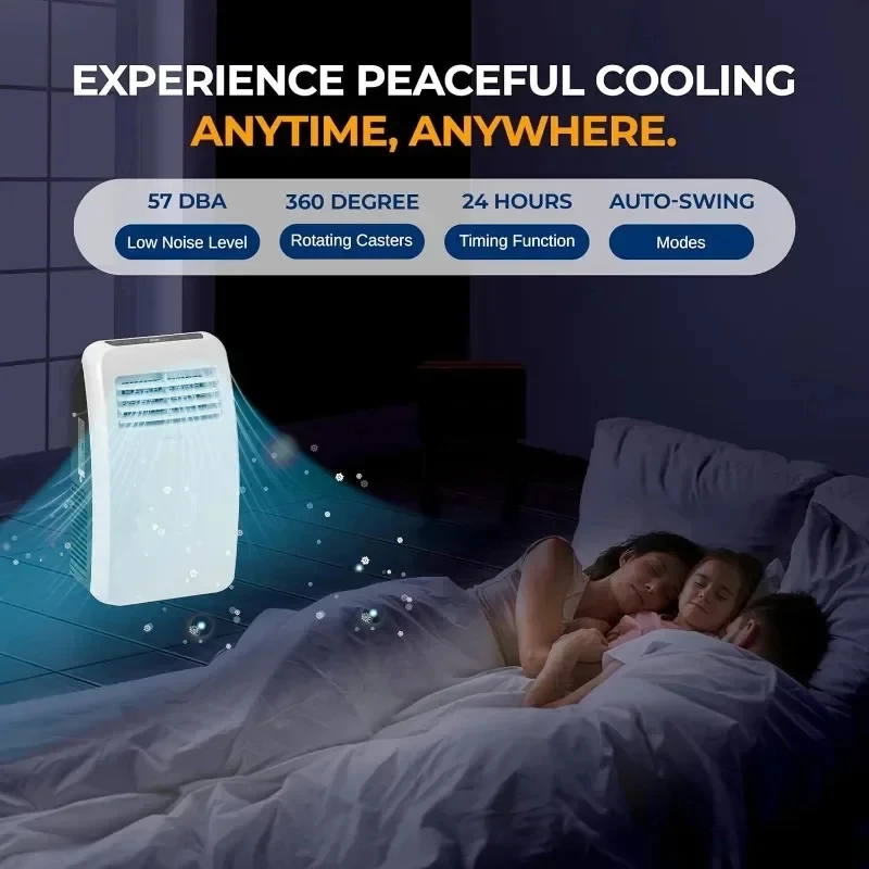Portable Air Conditioner with Built-in Dehumidification Fan Mode Remote Control Complete Window Exhaust Kit