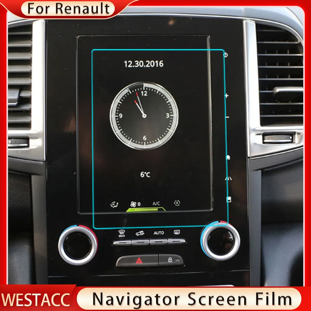 Tempered Glass Car Navigation Screen Protective Film for Renault Koleos Samsung QM6 2016 - 2021 GPS Screen Interior Accessories