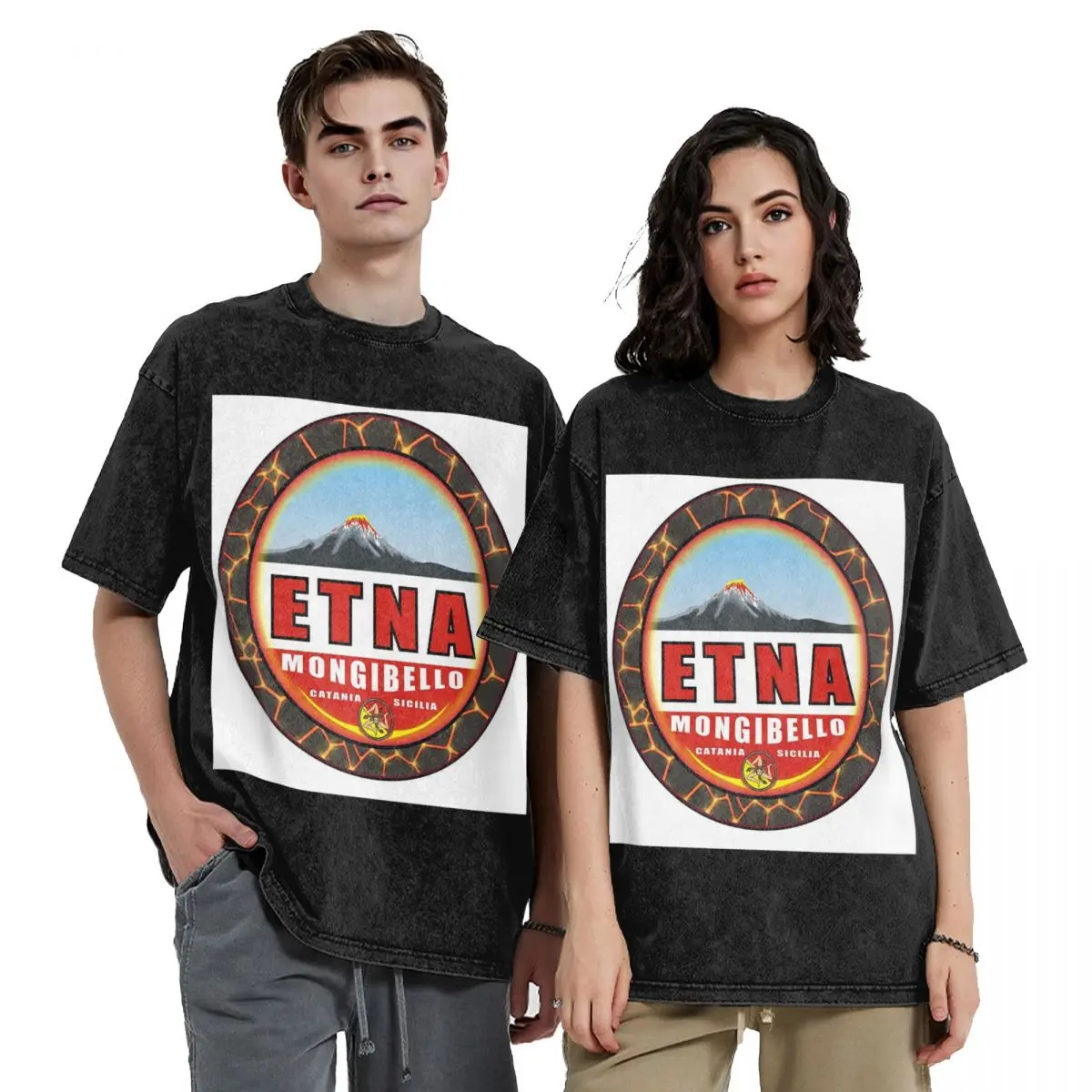 

Sicilia Catania Monte Etna Mongibello Volcano Hip Hop Short Sleeve T-Shirts Tops Tees Streetwear T Shirt Oversized for Men Women