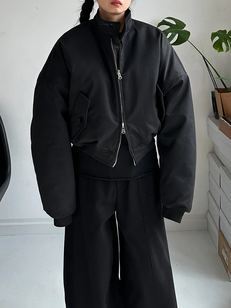 

Уличная повседневная куртка свободного кроя из чистого хлопка с молнией, модель M, в парижском стиле