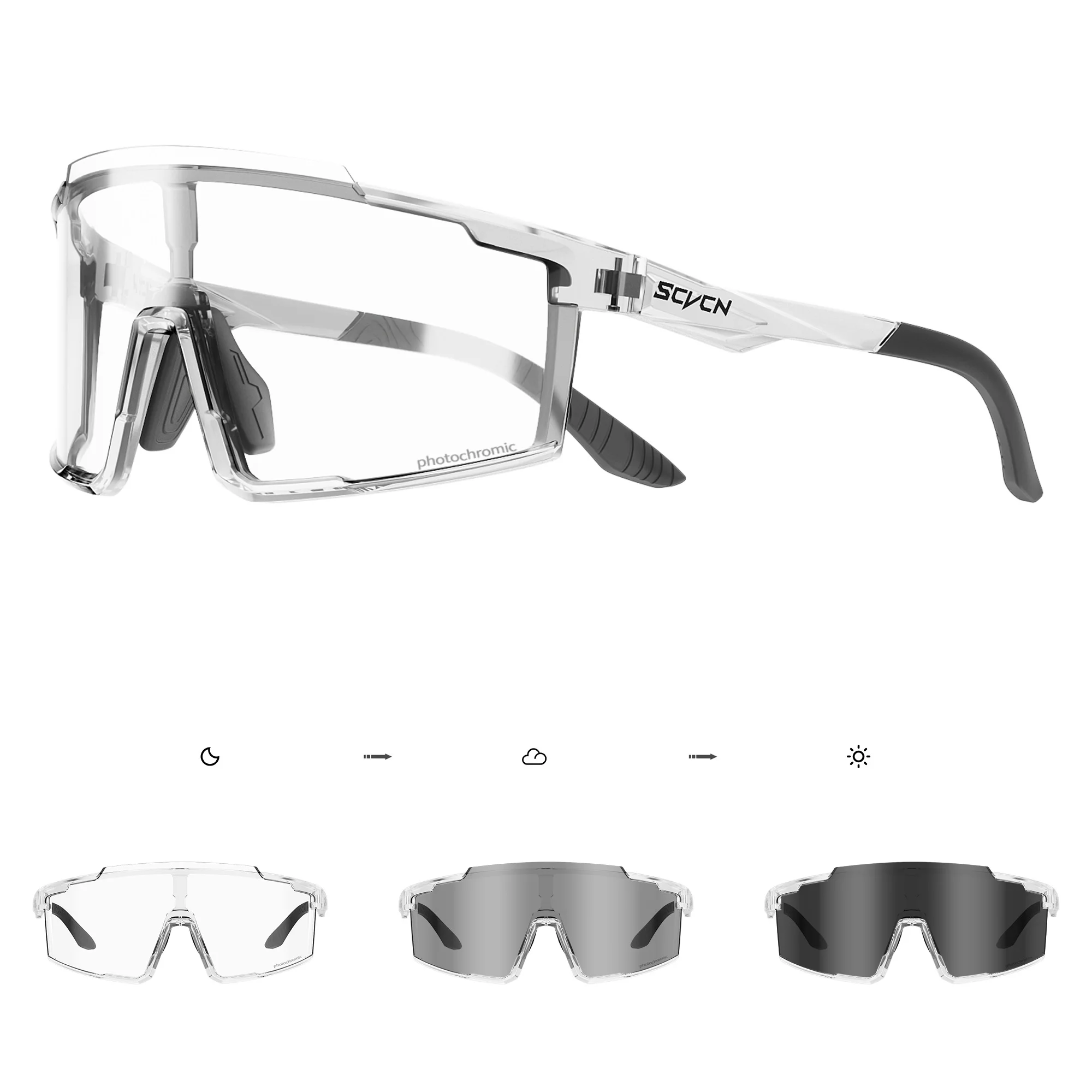 AliExpress SCVCN Fishing Hiking Glasses Photochromic Sports Eyewear Men Women Outdoor Riding Windproof Glasses MTB UV400 Protection Eyewear