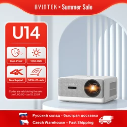 BYINTEK LOVE U14 Full HD 1080P Projector 4K Smart Bluetooth WiFi 6 Supported 1250ANSI Auto Focus Home Theater Cinema Projectors