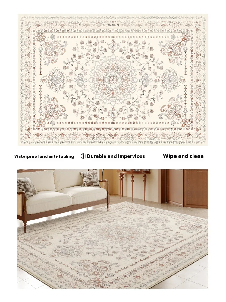 VIKAMA Carpet Living Room New Retro French Sofa Bedroom Floor Cushion Household Non-wash Erasable Light Luxury Premium