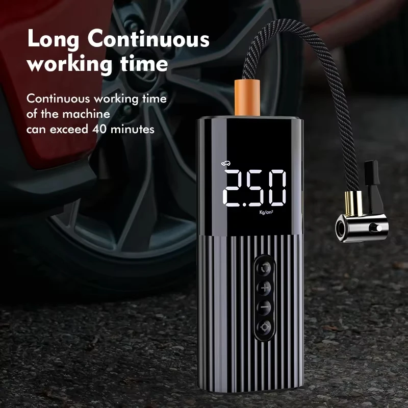 Motorcycle Air Pump Wired Digital Display Inflator Portable Air Compressor with Presta Valve LED Light Pressure Car Bicycle Pump