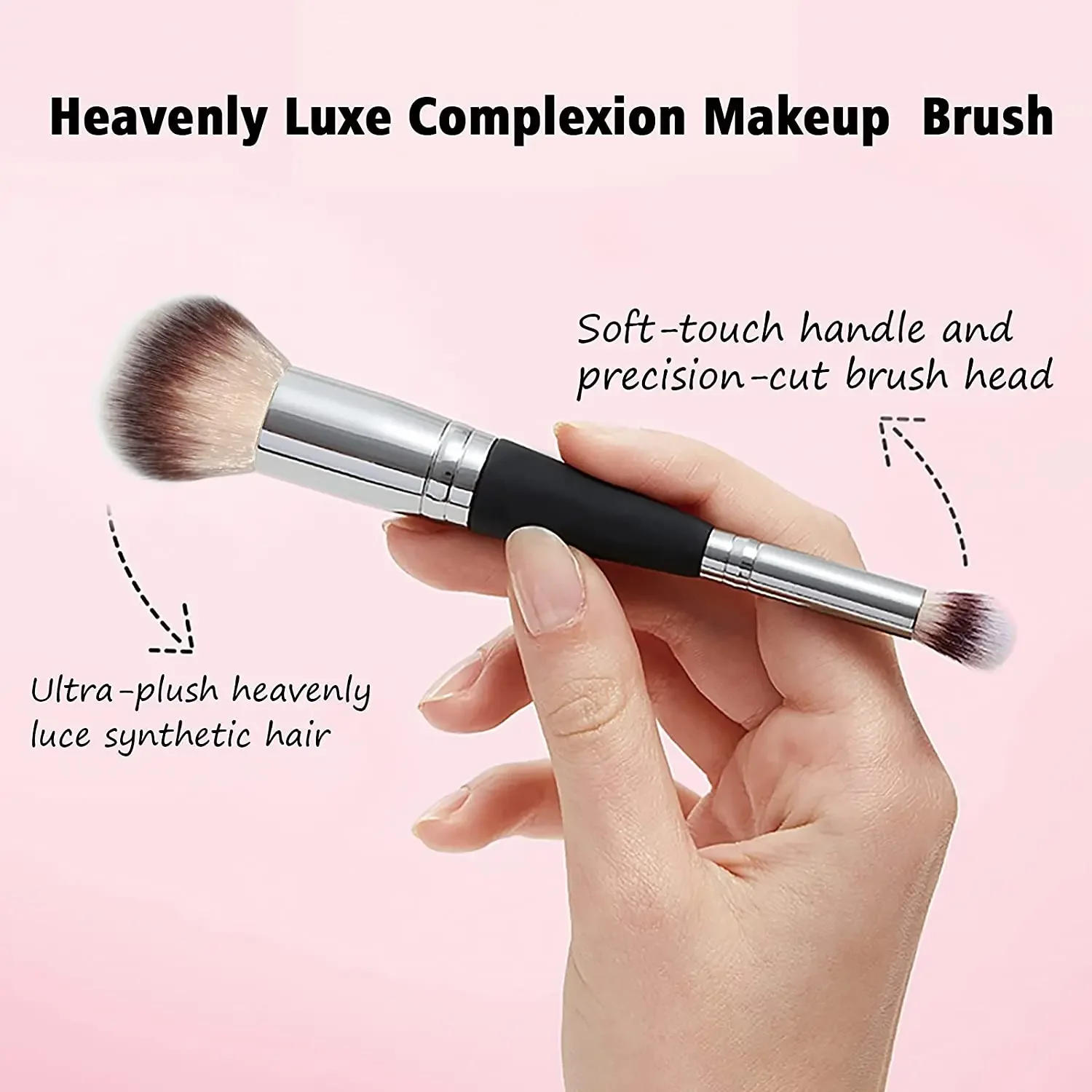 Dual-ended Foundation Concealer Makeup Brush Rounded Taperd Flawless Brush Ideal for Liquid Cream Powder Blending Concealer