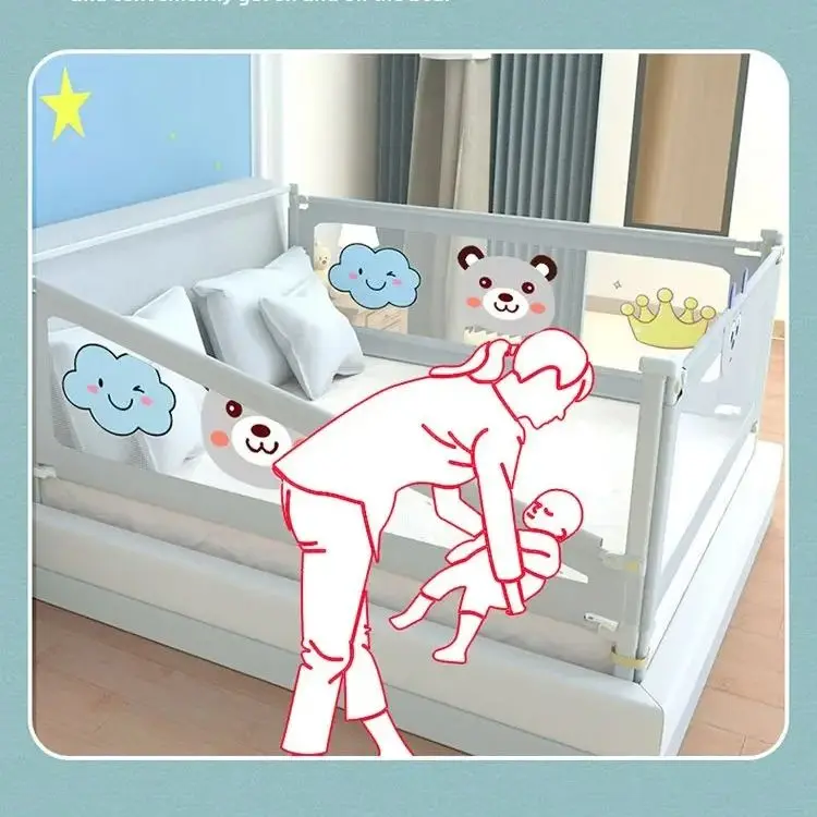 Newborn Baby Anti-Fall Bed Barrier Children Bedroom Sleeping Protector Fence Kids Sleep Alone Security Bed Rail Side Protective