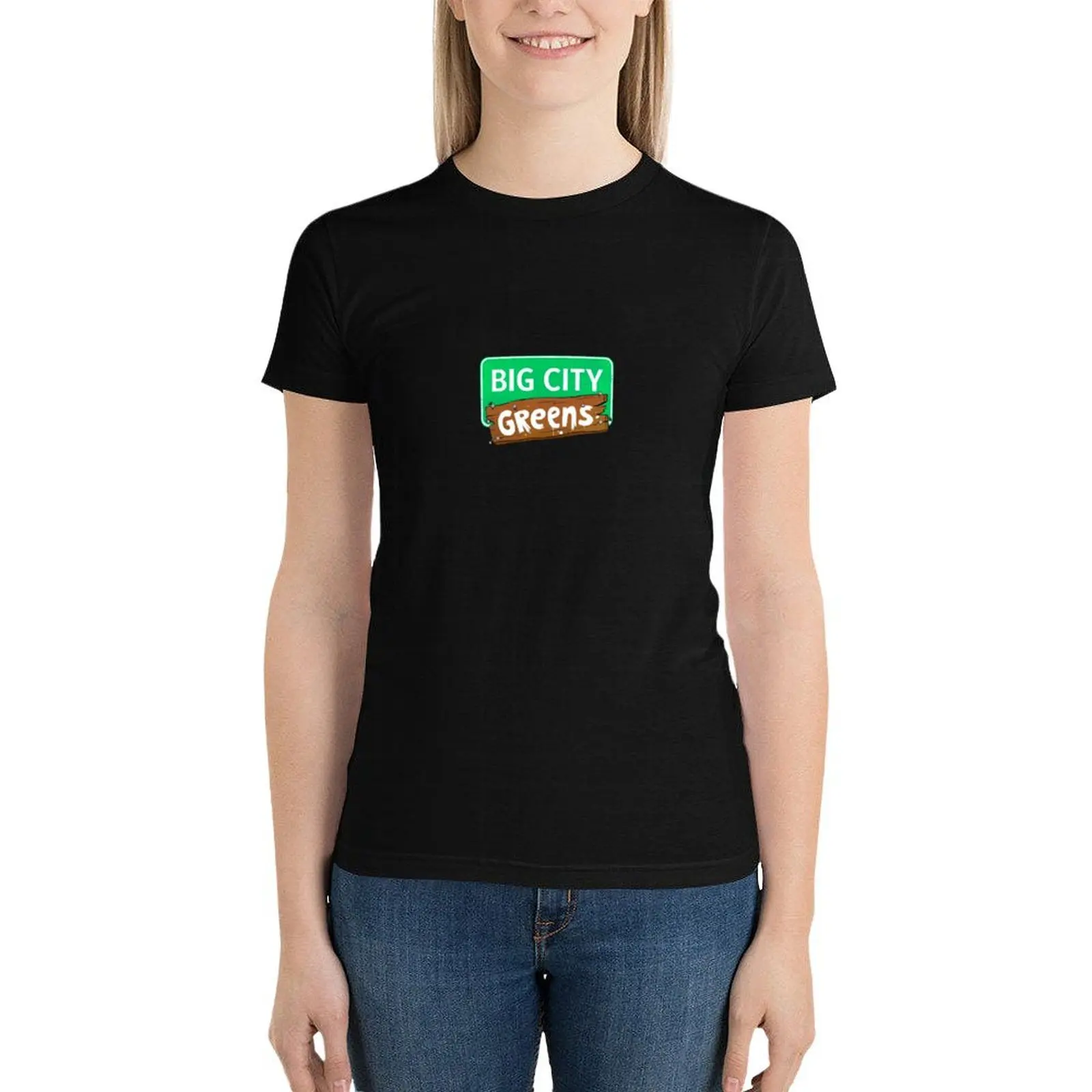 Camiseta de espectáculo de greens de gran ciudad para niñas, camisa con estampado de animales, moda coreana, tops de verano para mujeres