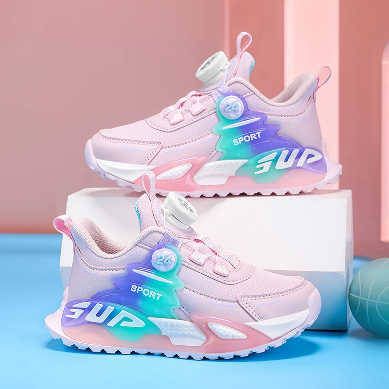 

A pair of girls' four-season leather upper sports shoes, comfortable and soft running shoes, sizes 29-36，MDH-SK2821