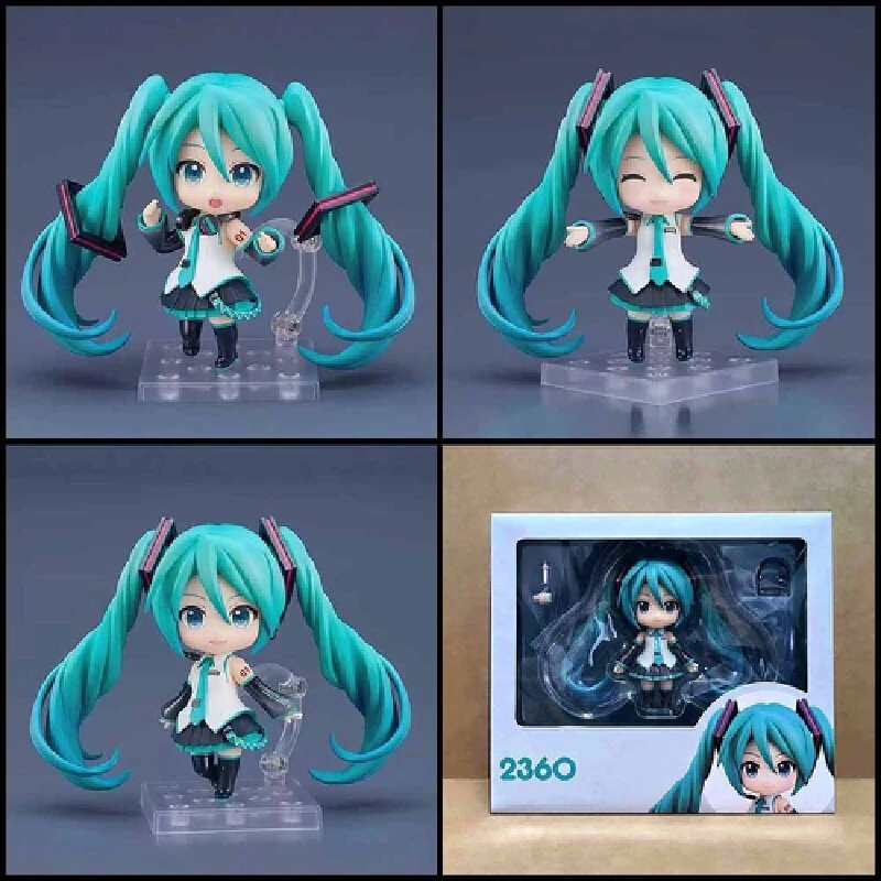 ちび2360-初音ミク-可動式アクションフィギュア-交換可能な顔付き-かわいいデスクトップフィギュア-アニメ映画グッズ-レプリカ-予約販売