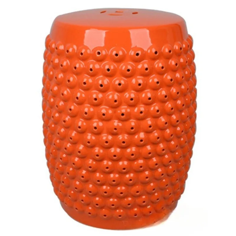 

Simple Nordic style ceramic hollow relief milk nail pattern makeup stool living room four colors