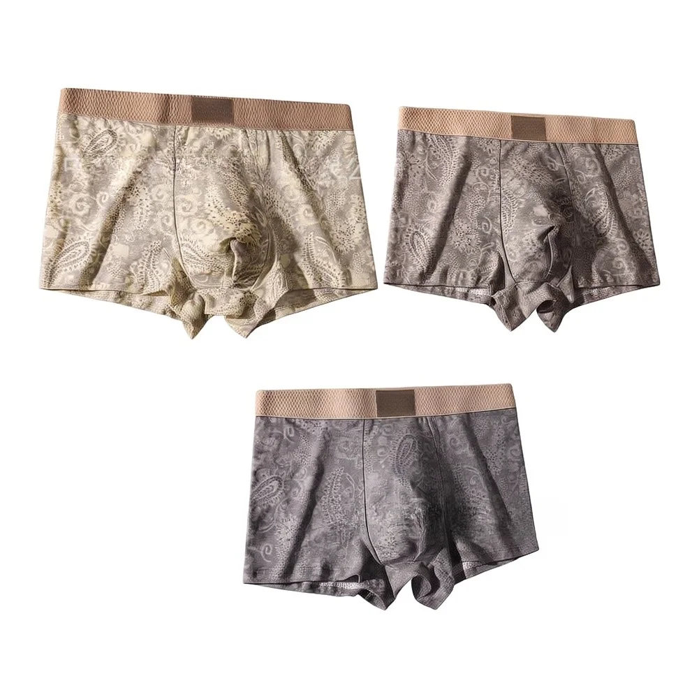 Men's Trunks Underwear with Breathable Polyester Spandex Composition Mid Waist for Fit Dour Cornered Detail for Daily Activities