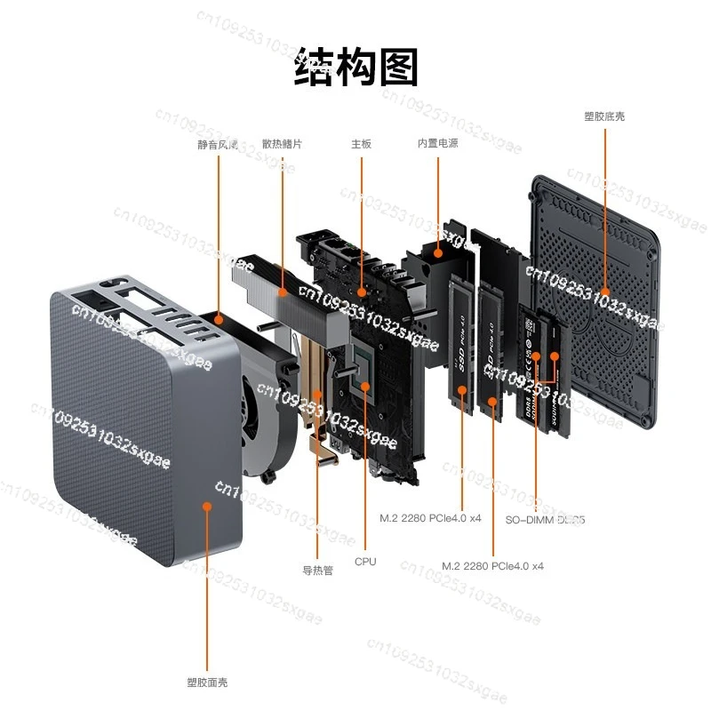 안정적이고 조용한 사무실용 EQR6 미니 PC AMD Ryzen 7735HS/6900HX 초저소음 비즈니스 데스크탑 미니 PC 썸네일 4