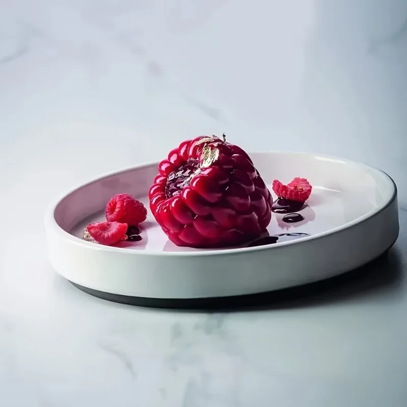 6 cavity Raspberry Mousse Silicone Mold French Style Raspberry Shape For Fruit Chocolate Desserts Cake Decorating Tool Bakeware