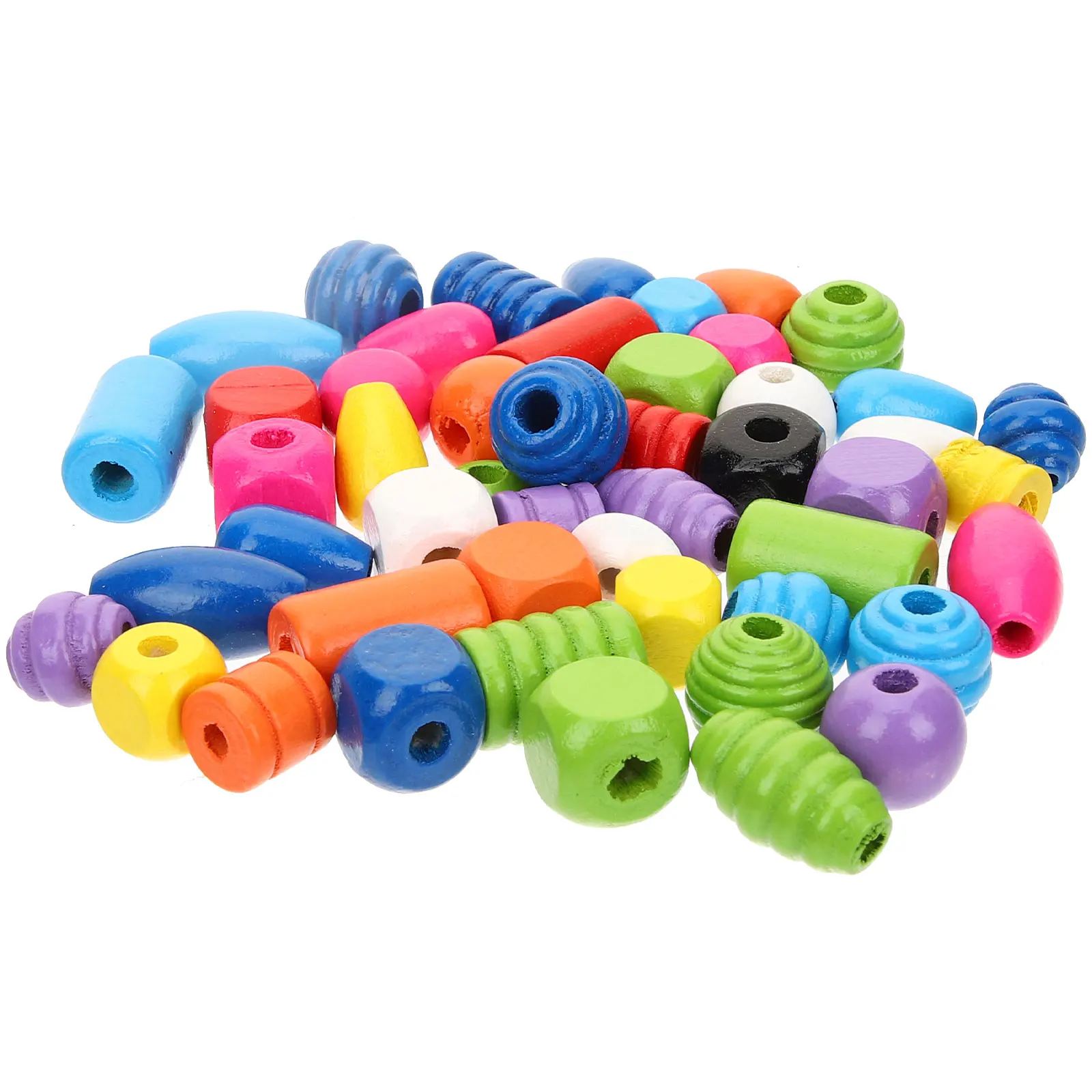 

Wooden Beads Crafts DIY Jewelry Bracelet Supplies Spacer Loose Bright Colored H made Wooden Beads For Necklace Crafts
