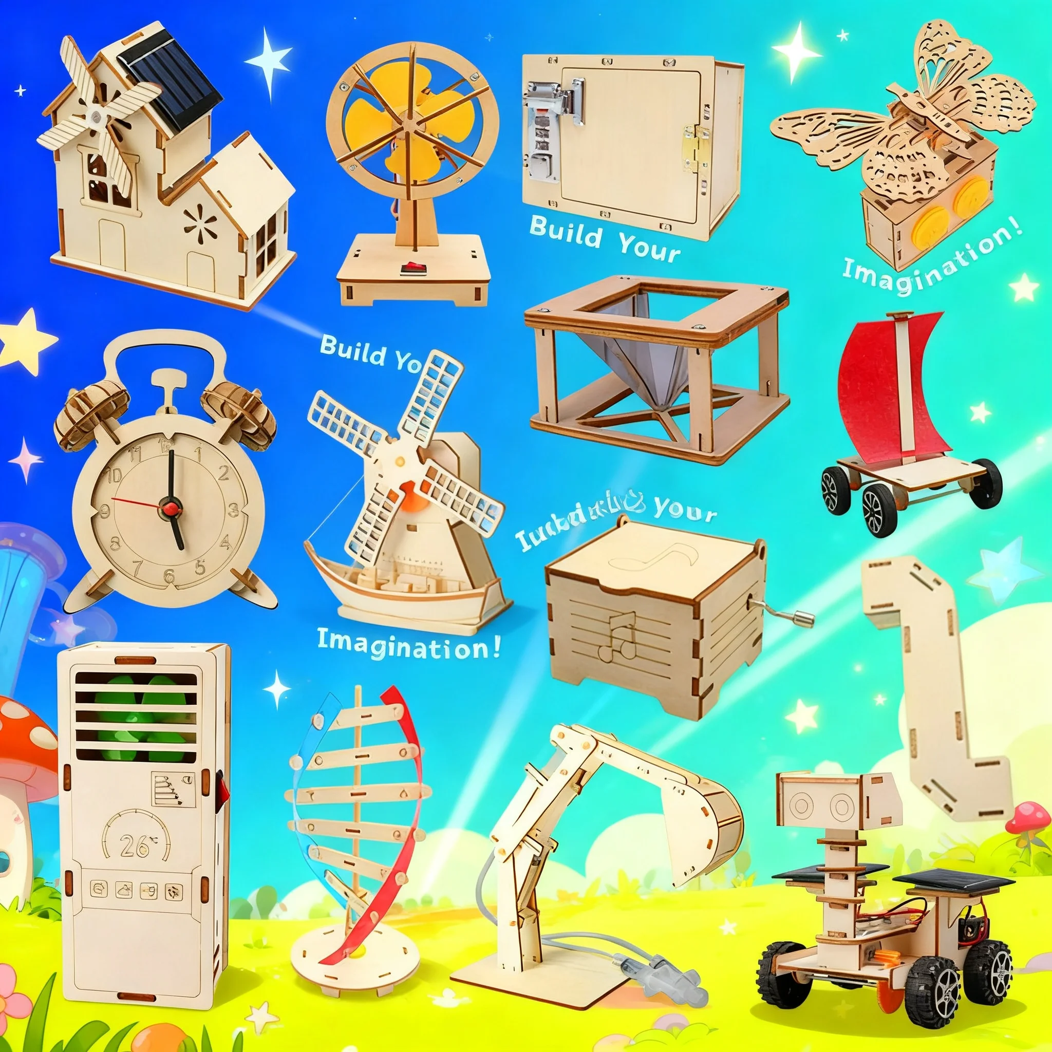 DIY Science Experiment Kit STEM Educational Toy Handmade Assembly Craft Technology Project for Student Kid