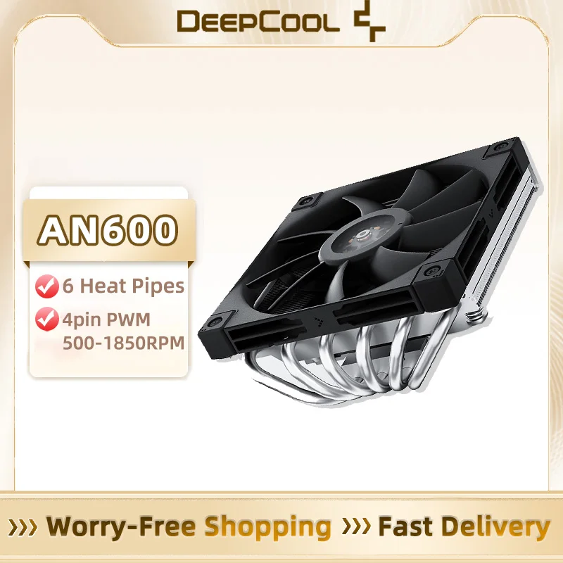 DEEPCOOL AN600 CPU Cooler 120mm Cooling Fan 6 Heat Pipe Downward-pressing PC Case Radiator For Intel LGA1700 1200 115X AM5 AM4