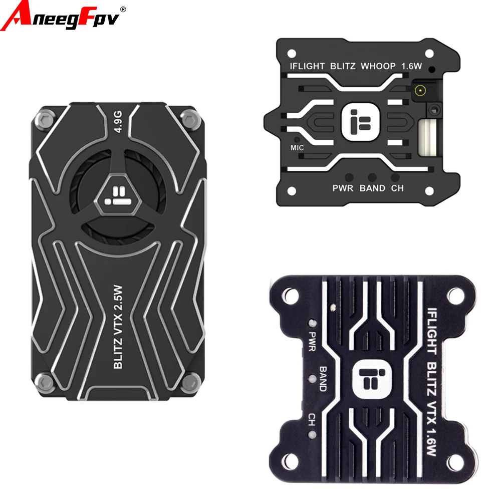IFlight BLITZ Whoop 4,9G/5,8G 2,5 Вт/1,6 Вт VTX 40CH Raceband Встроенный микрофон Охлаждающий вентилятор с ЧПУ 2-8S 25,5X25,5 мм для RC FPV