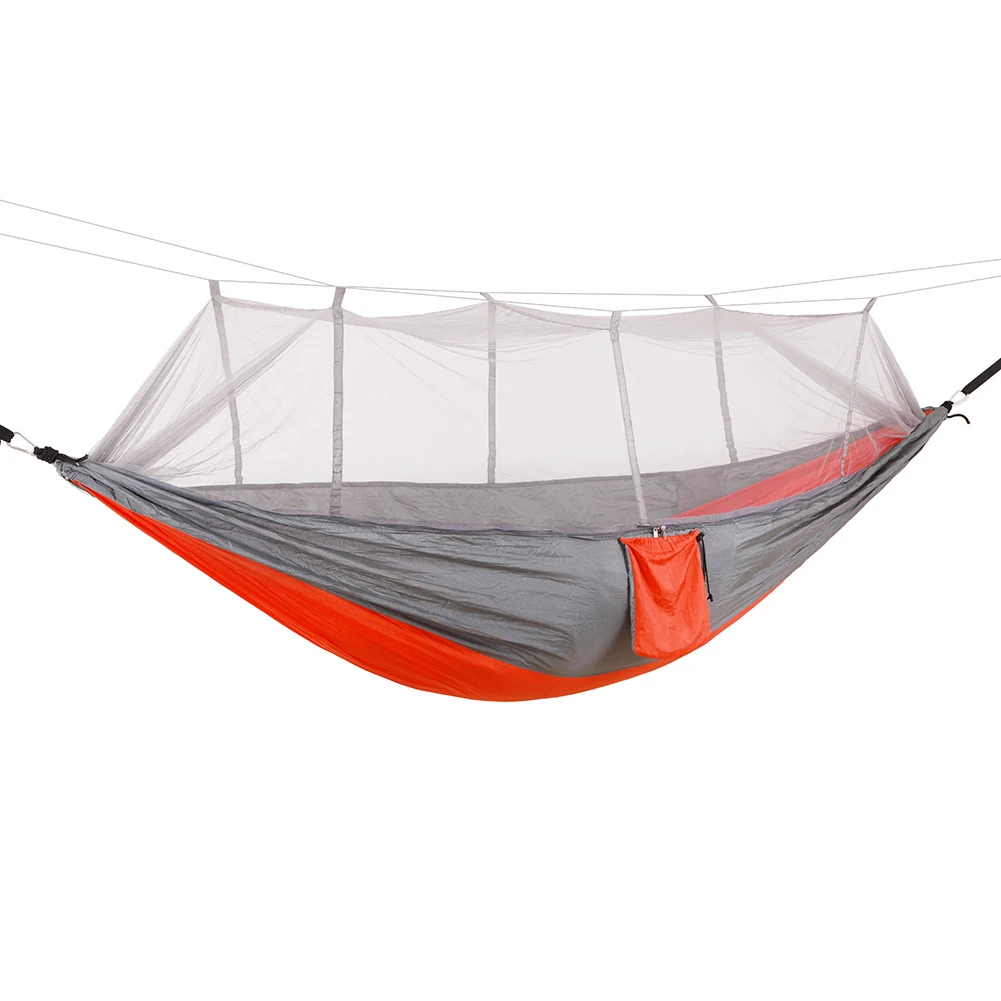 

Professional Camping Hammock with Mosquito Net Lightweight Single Hammock Quick-Dry Nylon Swing Hanging Bed for Home Yard Garden