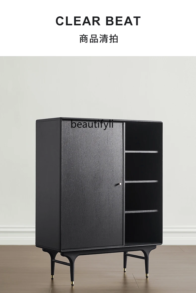 

Nordic Retro Solid Wood Shoe Cabinet Japanese Style Hall Cabinet Entrance Home Shoe Cabinet Simple Locker