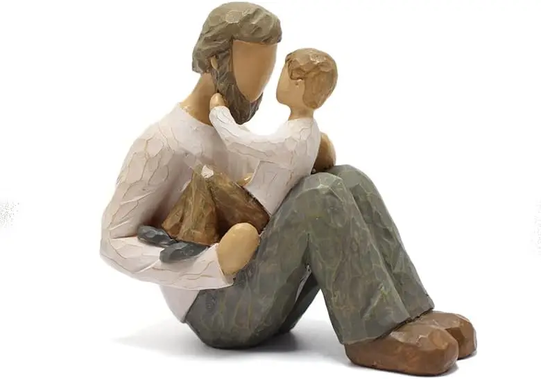 Figurine Statue Father and Child Sculpted Hand-Painted Figurines Gift for Father\u2019s Day  Decoration Resin Ornaments Father's