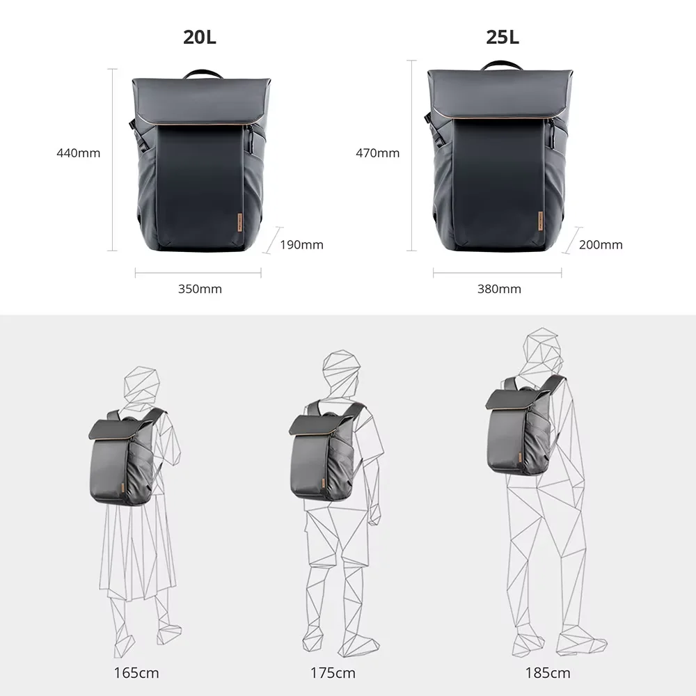 PGYTECH OneGo Air 20L 25L Zaino per fotocamera per Sony Canon Borsa per fotografo Custodia per drone per DJI Air 4/Mini 3 Pro/Mavic 3 Series