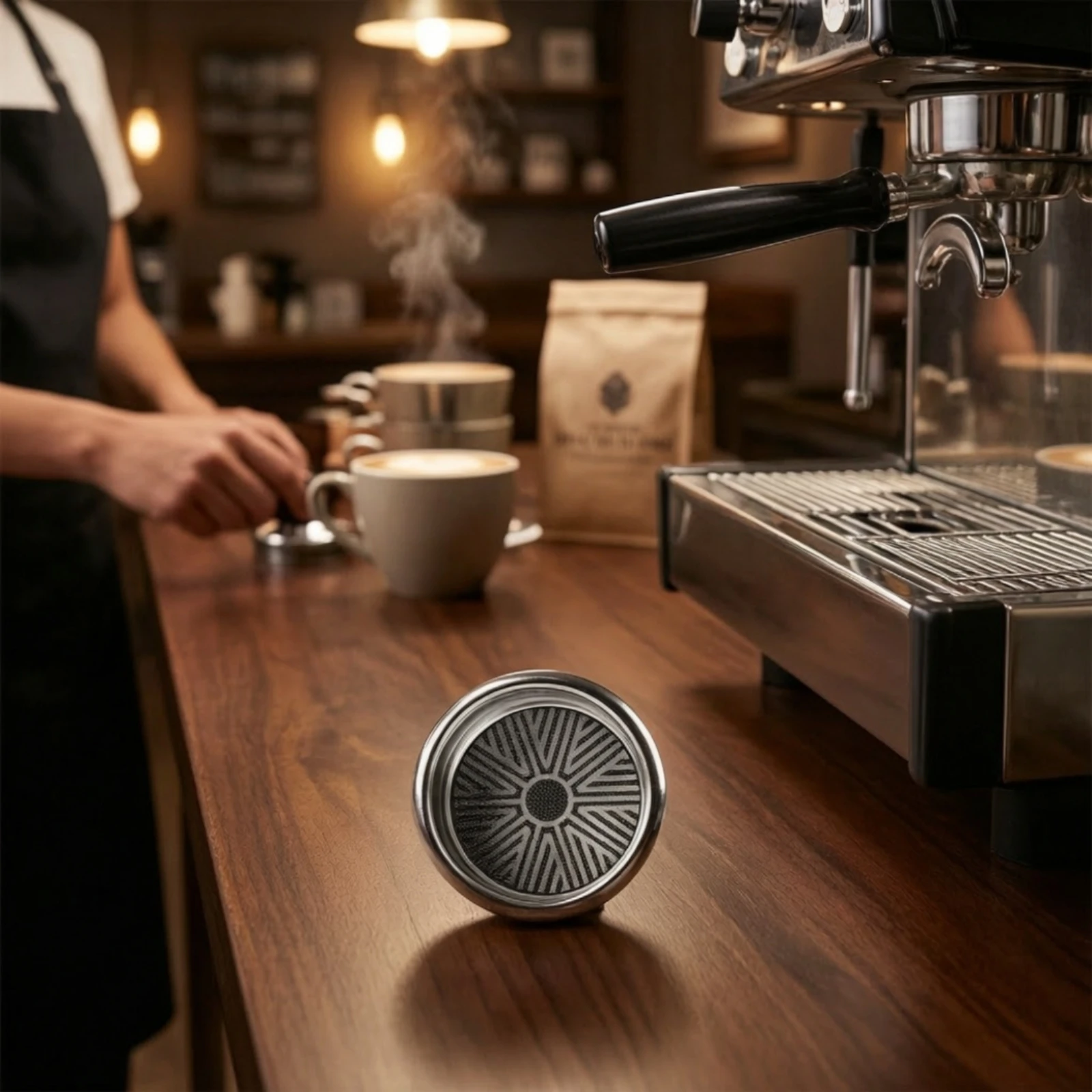 Espresso Portafilter Basket 304 Stainless Steel 58mm Strainer Basket Straight Wall Design for Baristas