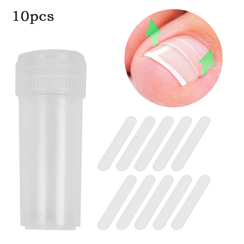 10pcs Ingrown Toenail Correction Tool Ingrown Toe Nail Treatment Elastic Patch Sticker Straightening Clip Brace Pedicure Tool