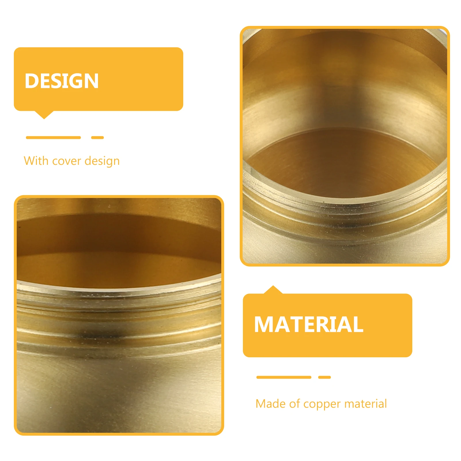 

Cremation Urn Ashes Box Copper Container Sealing Canister Jewelry Storage Incense Powder Container Round Metal Jar Home Cemetery