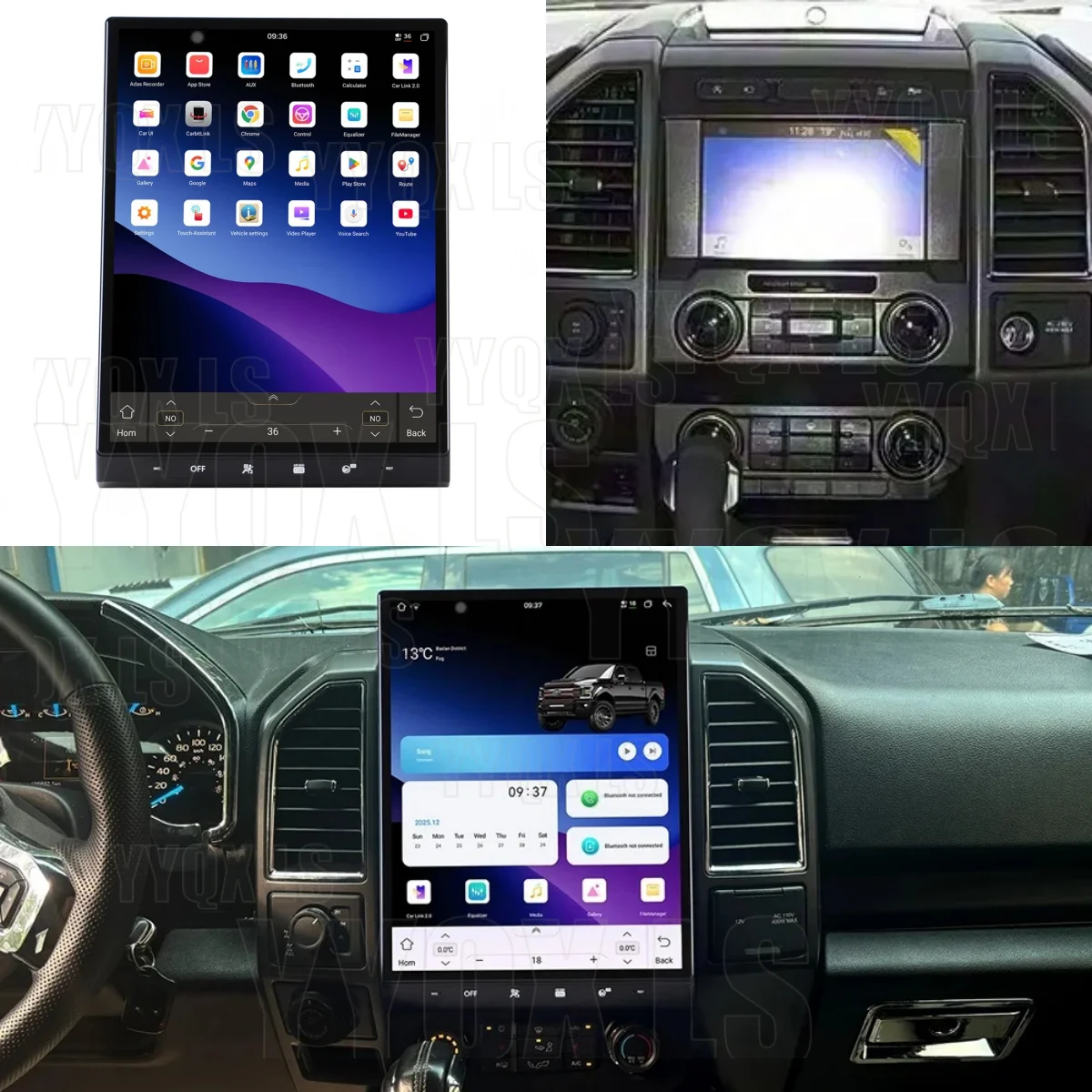 

16,2-дюймовый автомобильный радиоприемник для Ford F150 2015-2020 с Android Auto, GPS-навигацией, мультимедиа, видео и стереосистемой
