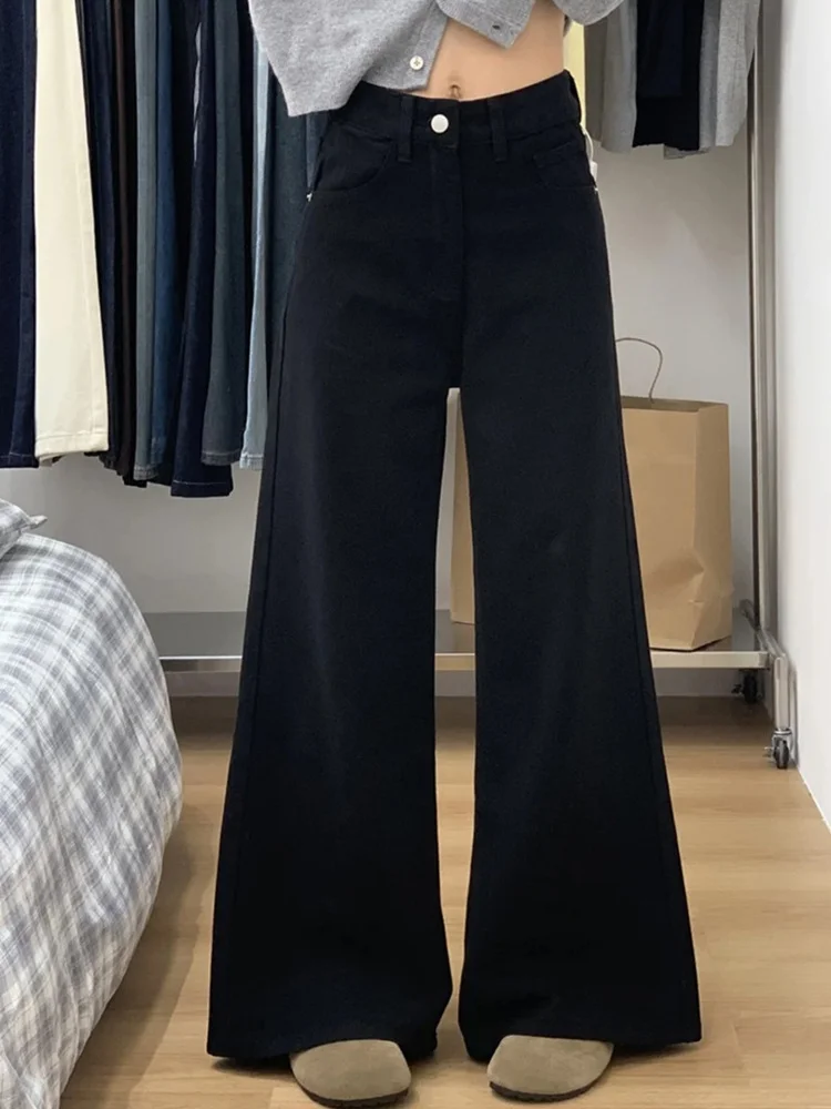 High Waist Flared Jeans Women's Loose Fitting Conceal Meat Slimming  Hoof Pants Spring New Style plus Size Denim Jeans
