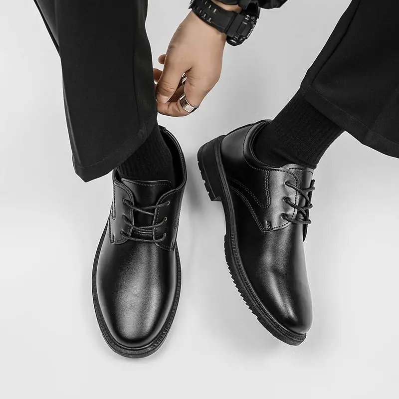 

Black Soft Height Increasing Men's Leather Shoes Luxury Sale High Quality Fashion Common Comfortable Elegant Male Casual Shoe