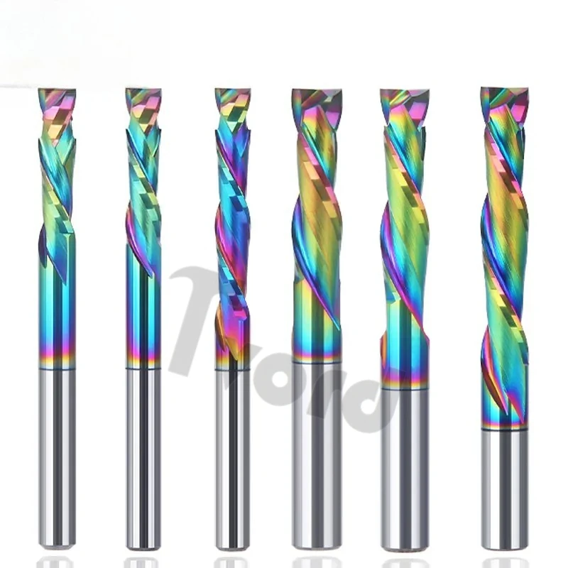 

Компрессионная фреза 12,7 мм, фреза с ЧПУ, дерево, 2-зубая спиральная фреза, твердосплавная концевая фреза, покрытие DLC, деревообрабатывающий инструмент