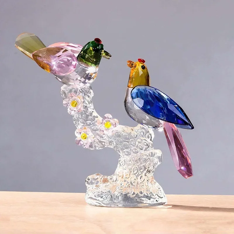 Crystal Art Miniatures Modern Luxury Creative Magpie Miniatures Stable Placement Easy Clean Figurines Hallway Decoration Crafts