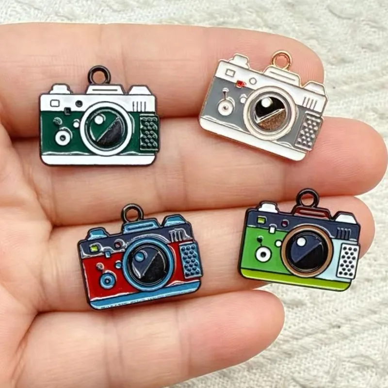 4Pcs Retro Art Mini Camera Alloy Pendants Vintage Style Charms Ornament Parts For DIY Earring Keychain Handmade Jewelry Supplies