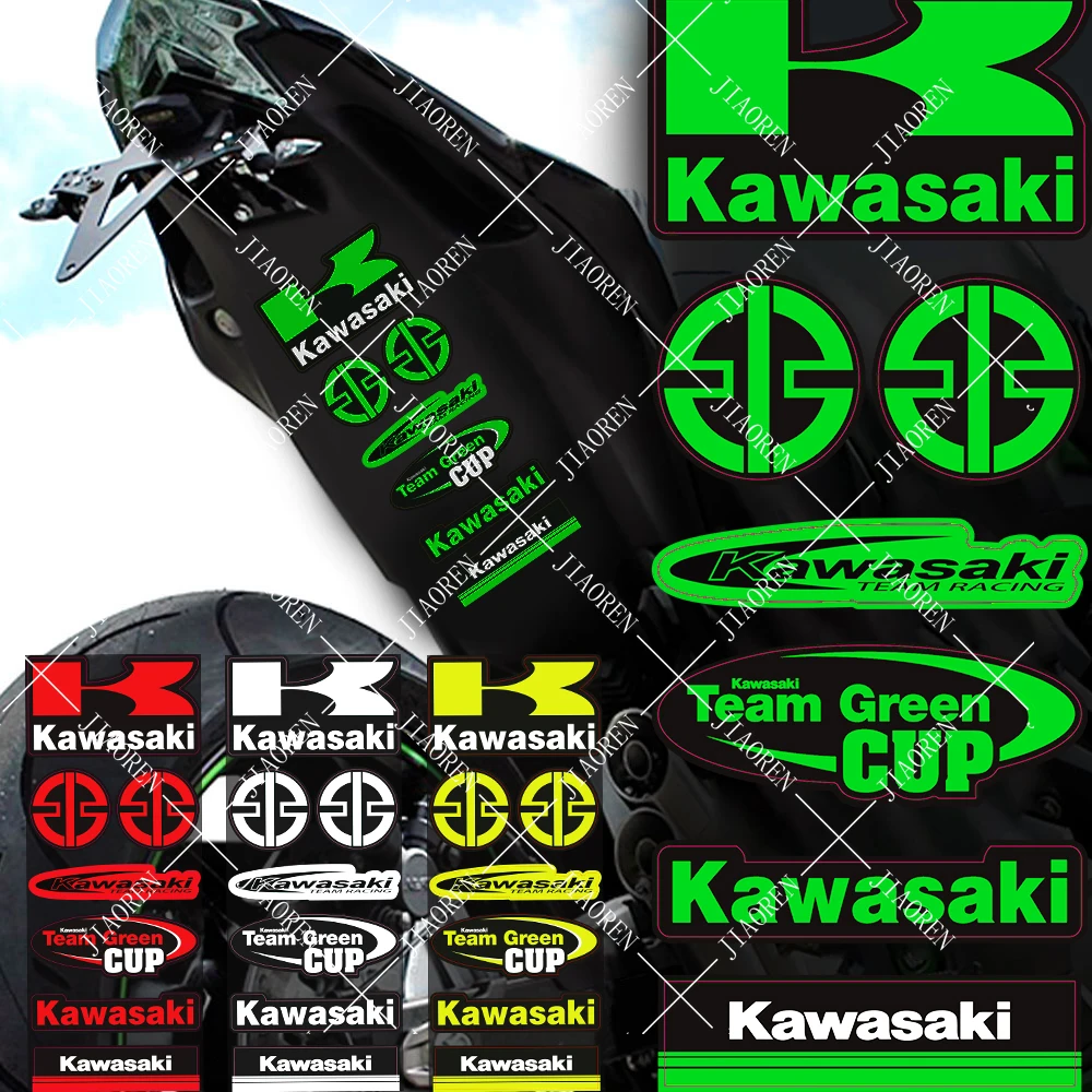 Motorcycle For Kawasaki Sticker Decal Original Waterproof Fender Neck Plate Tank Logo White Z900 Z1000 Ninjia Racing Team Kit