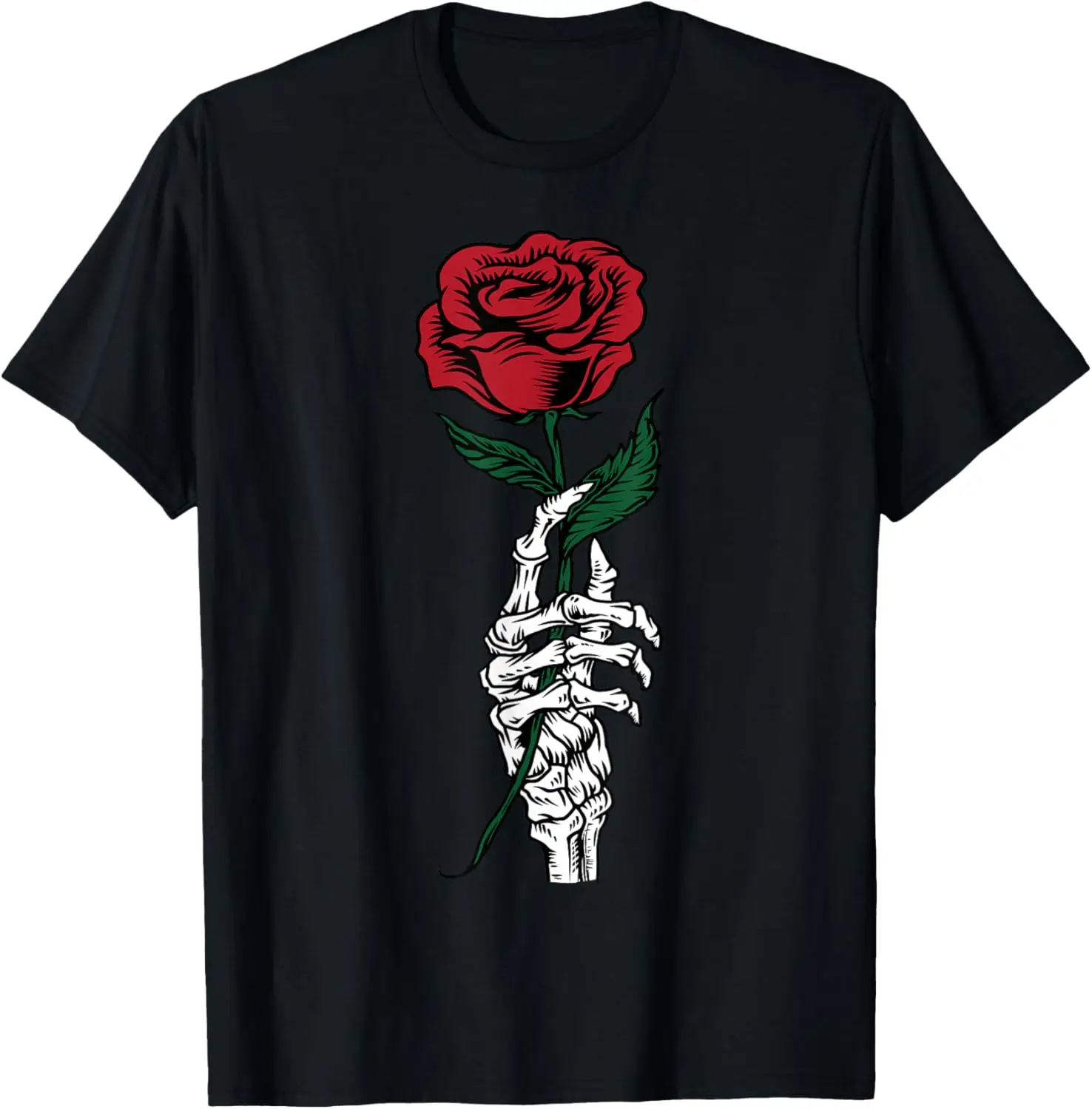 

Rose Flower Gift - White Skeleton Hand Holding a Red Rose T-Shirt