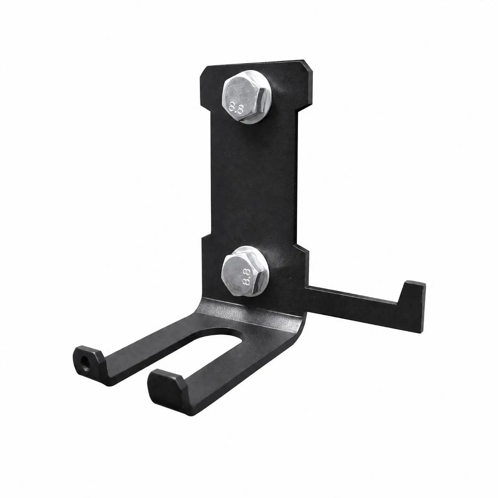 Steel Barbell Rack Bracket Hanger with Side Hook for Extra Accessories Sturdy Gym Storage Mount for Home Garage Workout Room