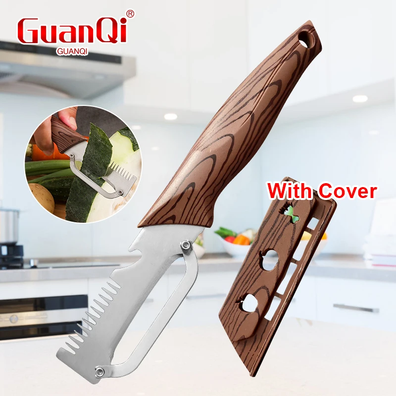 3 in 1 Multi-Functional Vegetable Peeler Stainless Steel Fruit Peeler Knife with Handle for Peeling Fruits Shredding Scallions