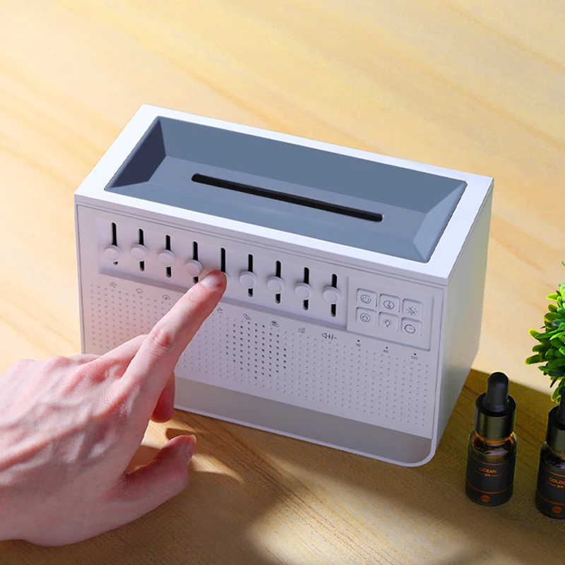 200ML Essential Oil Diffuser Humidifier Flame Air Humidifier With 8 Natural Sounds White Noise Adjustable