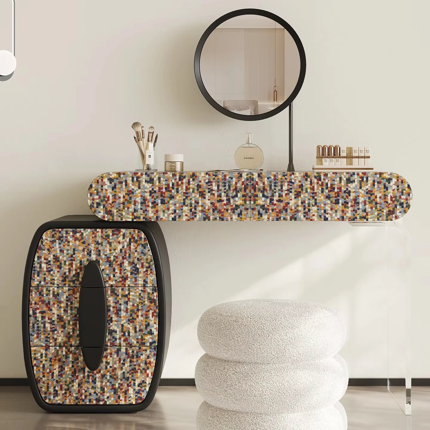 Modern Luxury Barber Station Styling Mirrors,Sleek Essential for Hair Beauty Salon Furniture