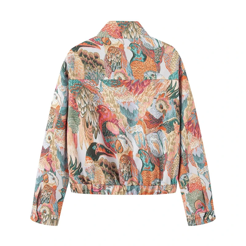 KEYANKETIAN Herbst Neue frauen Stehkragen Schulter Patch Tasche Dekoration Weibliche Pilot Jacke Kurze Jacke Frauen