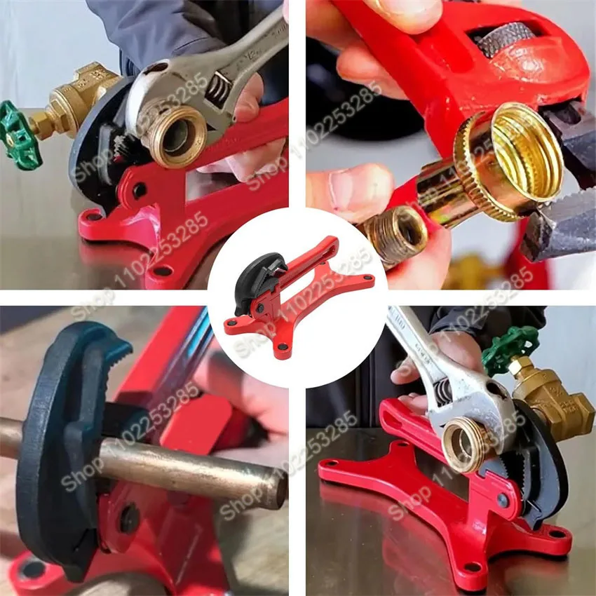 Manuel Pipe Clamps Pipeline Support Solid Base Spring Loaded Jaws Multifunctional Tool Gear Portable Aluminum Tube Vice