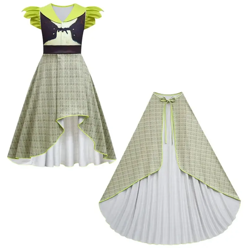 ملابس أطفال من Shrekes فستان الأميرة فيونا التنكري للفتيات الصغيرات لحفلات الهالوين وحفلات الكرنفال للأطفال أزياء أداء من أربع قطع